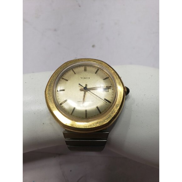 Lot Of 2 Vintage Mens Timex Gold Tone Stainless Steel Manual Wind Watch Untested - Picture 2 of 7